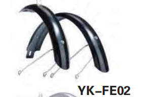 YK-FE02 Zakrzywione, bryzgoszczelne błotniki rowerowe